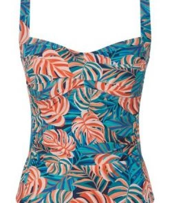 M&Co Blue Tropical Palm Print Tankini Top -M&Co Sales Shop unnamed file 2535
