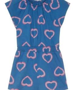 M&Co Blue Heart Print Playsuit