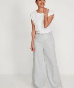 M&Co Blue Linen Stripe Trousers -M&Co Sales Shop unnamed file 2609