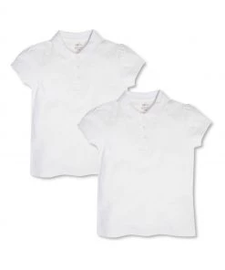 M&Co Sales Shop 33 M&Co Back To School White Scalloped Collar Polos 2 Pack