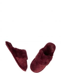 M&Co Red Quilted Slippers