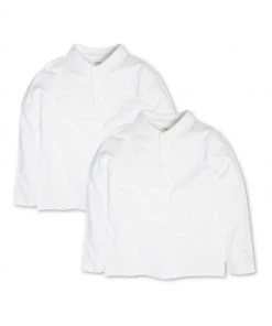 M&Co Boys Back To School White Long Sleeve Polos 2 Pack