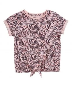M&Co Pink Zebra Short-Sleeved T-Shirt