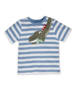M&Co Blue Striped Dinosaur Appliqué T-Shirt -M&Co Sales Shop unnamed file 294