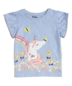 M&Co Girls Blue Unicorn T-Shirt -M&Co Sales Shop unnamed file 297