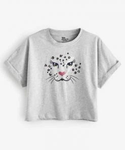 M&Co Grey Cat Face T-Shirt -M&Co Sales Shop unnamed file 301