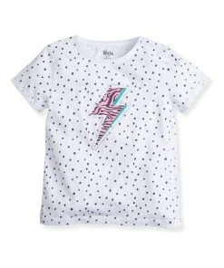 M&Co White Lightning Bolt T-Shirt