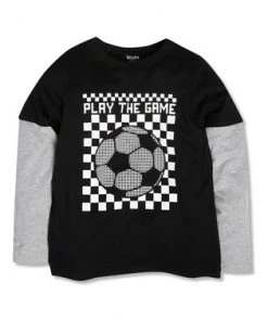 M&Co Black Long Sleeve Slogan Football T-Shirt -M&Co Sales Shop unnamed file 326