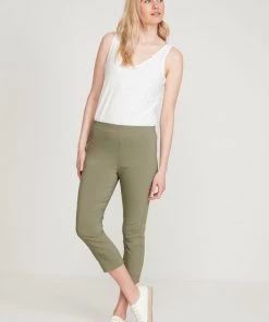 M&Co Green Cropped Bengaline Trousers