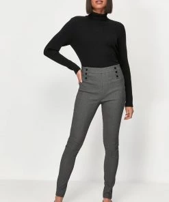 M&Co Grey Textured Bengaline Trousers