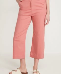 M&Co Pink Wide Leg Cropped Chinos