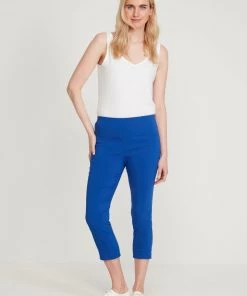 M&Co Blue Cropped Bengaline Trousers