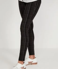 M&Co Black Check Bengaline Trousers