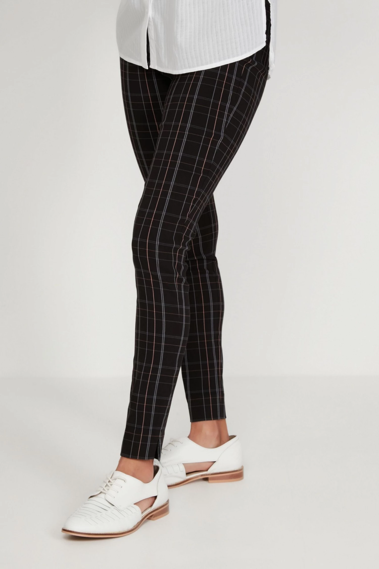 M&Co Black Check Bengaline Trousers 3 M&Co Black Check Bengaline Trousers