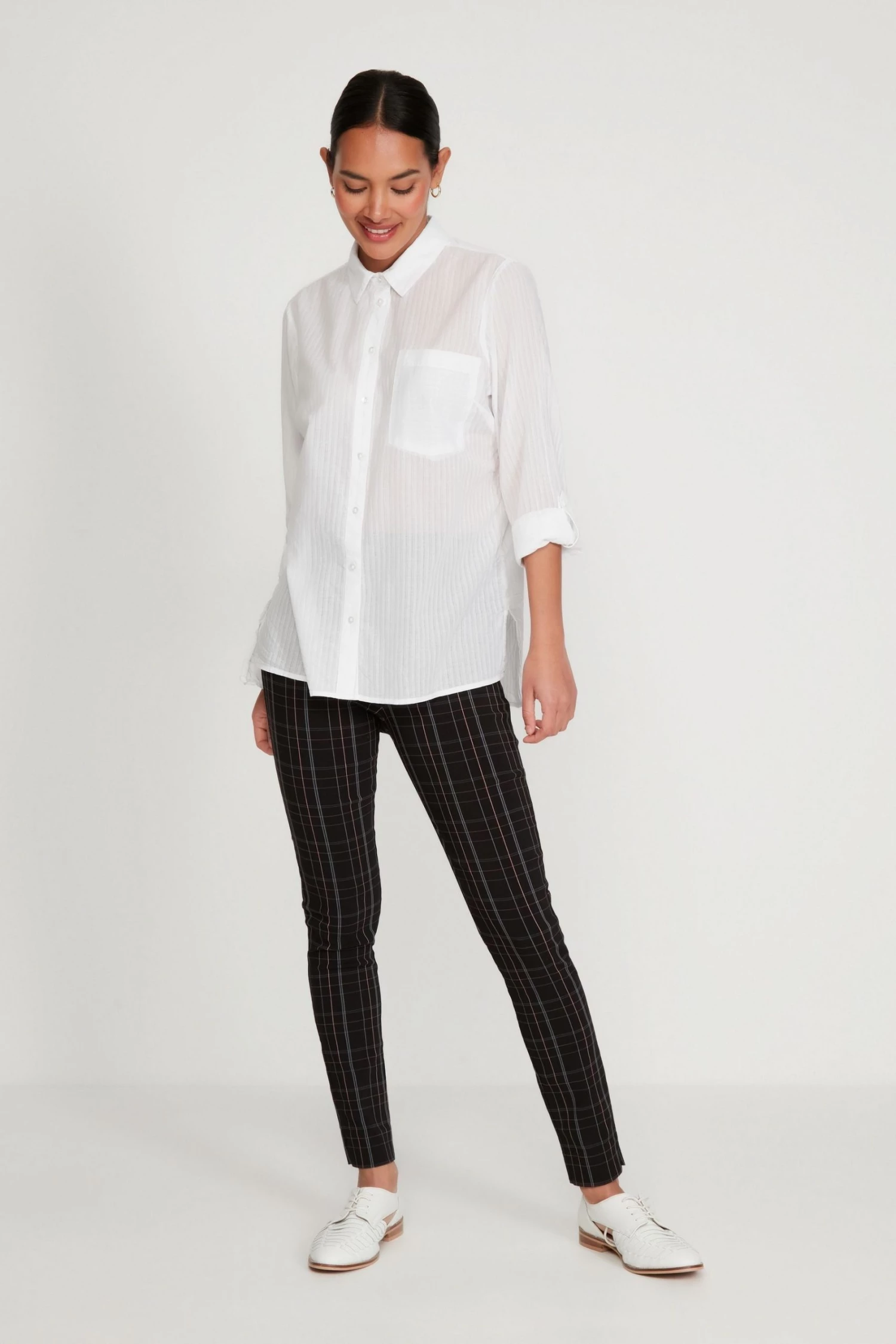 M&Co Black Check Bengaline Trousers 5 M&Co Black Check Bengaline Trousers - Image 3