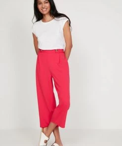 M&Co Pink Scuba Crepe Tab Trousers