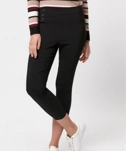 M&Co Petite Black Petite Stretch Cropped Trousers