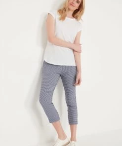 M&Co Blue Cropped Gingham Bengaline Trousers -M&Co Sales Shop unnamed file 411 scaled