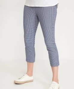 M&Co Blue Cropped Gingham Bengaline Trousers -M&Co Sales Shop unnamed file 412 scaled