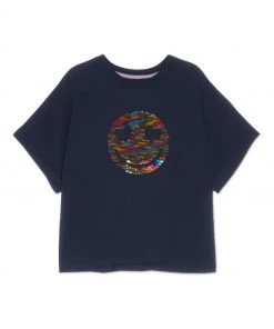 M&Co Blue Sequin T-Shirt