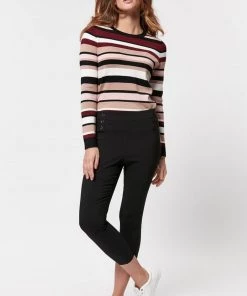 M&Co Petite Navy Stretch Cropped Trousers