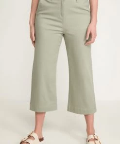 M&Co Green Wide Leg Cropped Chinos