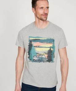 M&Co Grey Camping Graphic T-shirt
