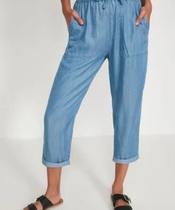 M&Co Blue Tencel Denim Crop Trousers -M&Co Sales Shop unnamed file 480 scaled