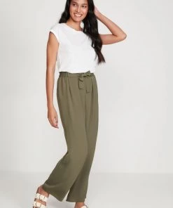 M&Co Green Tie Waist Wide Leg Trousers -M&Co Sales Shop unnamed file 502 scaled