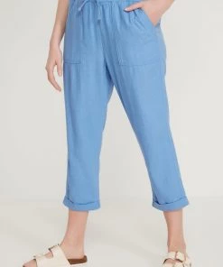 M&Co Blue Linen Cropped Trousers -M&Co Sales Shop unnamed file 508 scaled