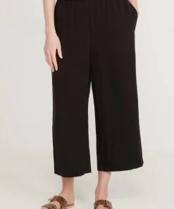 M&Co Black Crinkle Culotte Trousers
