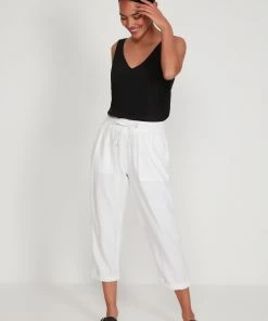 M&Co White Linen Cropped Trousers -M&Co Sales Shop unnamed file 526 scaled