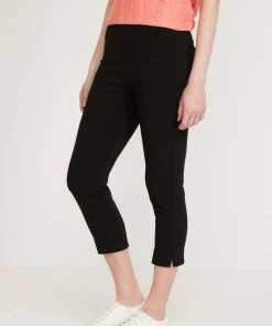M&Co Womens Black Bengaline Crop Trousers