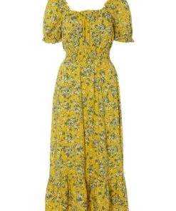 M&Co Yellow Shirred Gypsy Midi Dress -M&Co Sales Shop unnamed file 586