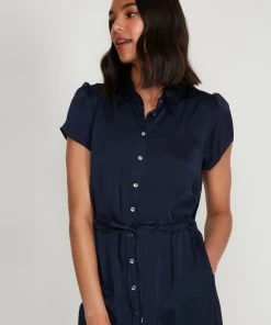 M&Co Blue Satin Midi Shirt Dress -M&Co Sales Shop unnamed file 594 scaled