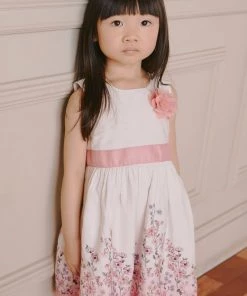 M&Co Cream K&C Border Print Dress