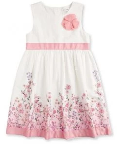 M&Co Cream K&C Border Print Dress -M&Co Sales Shop unnamed file 627