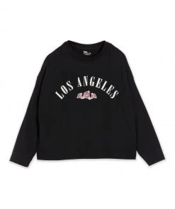 M&Co Los Angeles Black Long Sleeve Top