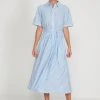 M&Co Blue Stripe Midi Shirt Dress