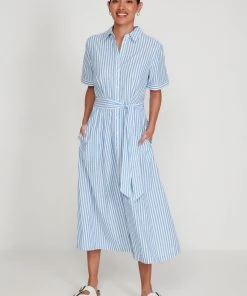 M&Co Blue Stripe Midi Shirt Dress -M&Co Sales Shop unnamed file 689 scaled