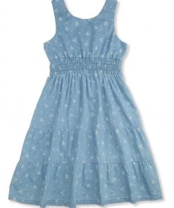 M&Co Blue Ditsy Denim Dress