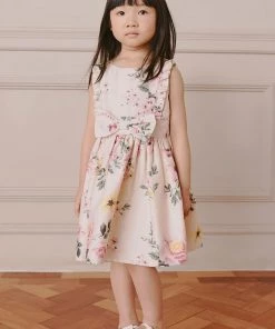 M&Co Cream K&C Floral Satin Dress