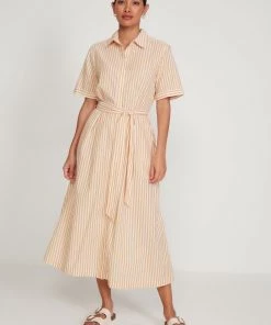 M&Co Yellow Stripe Midi Shirt Dress -M&Co Sales Shop unnamed file 723 scaled