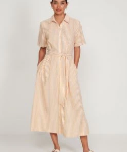 M&Co Yellow Stripe Midi Shirt Dress -M&Co Sales Shop unnamed file 724 scaled