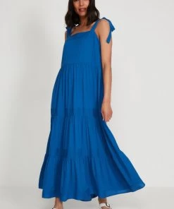 M&Co Blue Cheesecloth Tiered Midi Dress -M&Co Sales Shop unnamed file 729 scaled