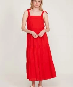 M&Co Red Cheesecloth Tiered Midi Dress -M&Co Sales Shop unnamed file 734 scaled