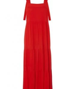 M&Co Red Cheesecloth Tiered Midi Dress -M&Co Sales Shop unnamed file 737
