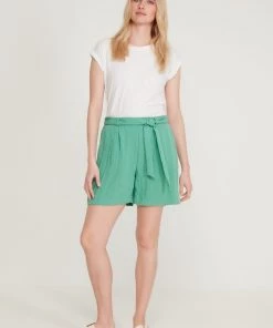 M&Co Green Tie Waist Shorts -M&Co Sales Shop unnamed file 778 scaled
