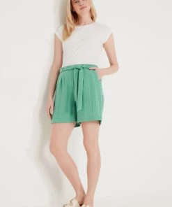 M&Co Green Tie Waist Shorts -M&Co Sales Shop unnamed file 779 scaled