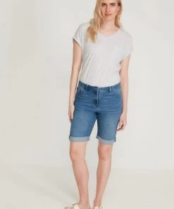 M&Co Blue Mid Length Denim Shorts